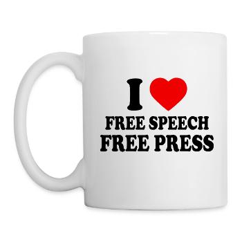 i love free speech free press - Mug blanc - blanc - Gauche