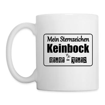 Mein Sternzeichen Keinbock Lustig Sprüche Ironie - Tasse - Weiß - Links
