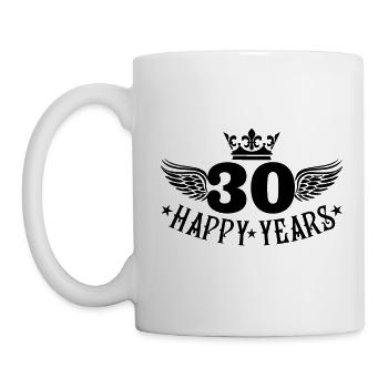 30 Happy Years - Tasse - Weiß - Links