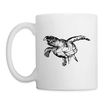 Wasserschildkröte - Tasse - Weiß - Links