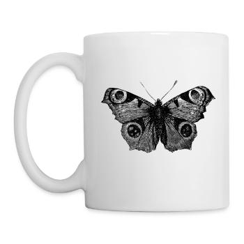 Tagpfauenauge Schmetterling Pfauenauge - Tasse - Weiß - Links