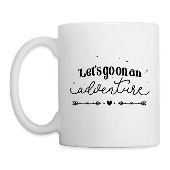 Let's go on an adventure Spruch Abenteuer Travel - Tasse - Weiß - Links