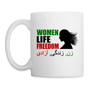 Women life freedom - Mug blanc - blanc - Gauche