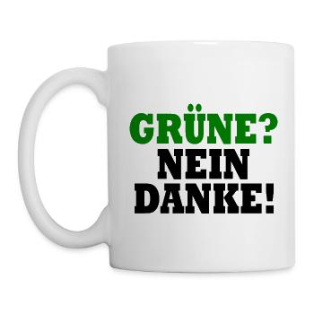 grüne nein danke - Tasse - Weiß - Links