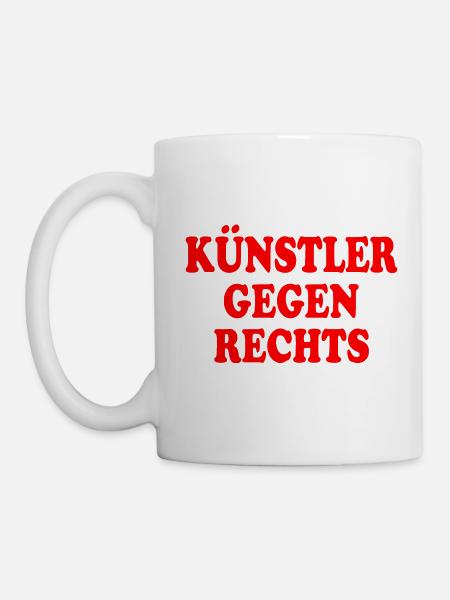 Künstler gegen rechts - Tasse - Weiß