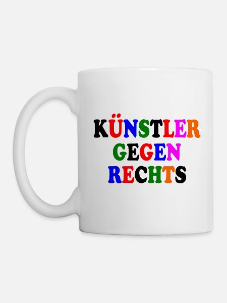 Künstler gegen rechts - Tasse - Weiß