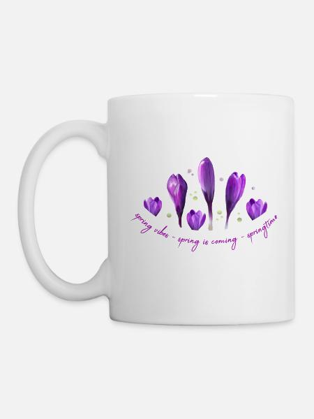 Krokusse Frühling - Tasse - Weiß