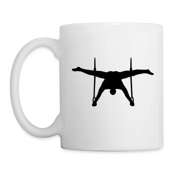 Turnen an den Ringen, dynamisch und schwarz - Tasse - Weiß - Links