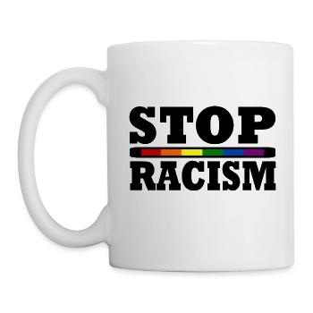 Stop Rassismus - Tasse - Weiß - Links