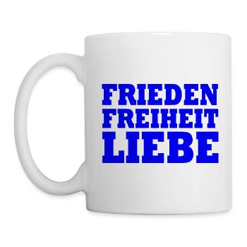 Frieden freiheit liebe - Tasse - Weiß - Links