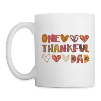 Thankful Dad Papa Autumn Leaves Gratitude - Mug - white - Left