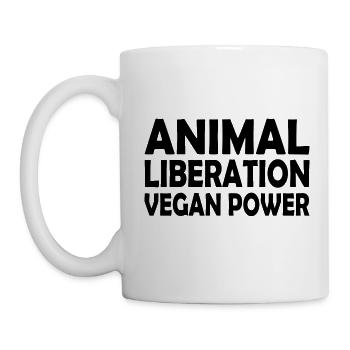 animal liberation Vegan power - Tasse - Weiß - Links