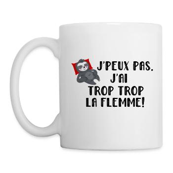 j peux pas j ai la flemme - Mug blanc - blanc - Gauche