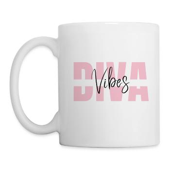 Diva Vibes - Statement Motivation Saying - Mug - white - Left