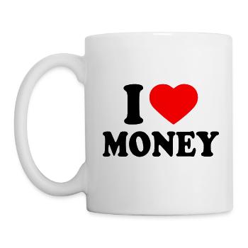 I love money - Tasse - Weiß - Links