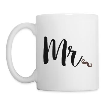 Newlyweds Mr Moustache For Husbands - Mug - white - Left