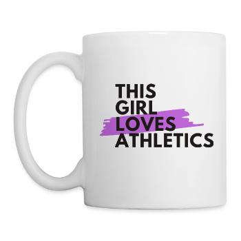 Dieses Mädchen liebt Leichtathletik - Tasse - Weiß - Links