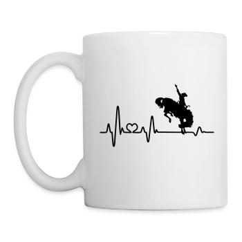 Westernreiten Westernreiter Rodeo Pferd Herzschlag - Tasse - Weiß - Links