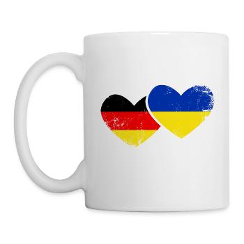 I love Ukraine Germany Flag Flag Heart - Mug - white - Left