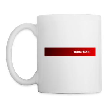 Je roule fixe tranché noir à rouge - Mug blanc - blanc - Gauche