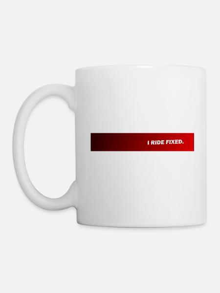 I Ride Fixed Sliced Black to Red - Mug - white
