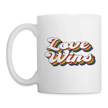 Love Wins LGBTQ Rainbow Gay Pride CSD - Mug - white - Left