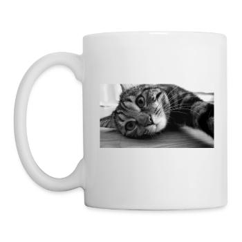 Verstellbarer Katzenkopf mit Tabby - Tasse - Weiß - Links