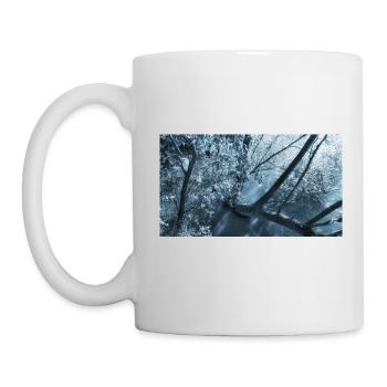 Landscape of trees on a blue river - Mug - white - Left
