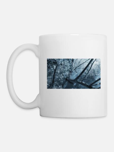 Landscape of trees on a blue river - Mug - white