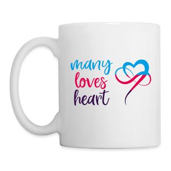 Polyamorie MANY LOVES HEART - Tasse - Weiß - Links