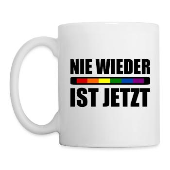 Nie wieder ist jetzt - Tasse - Weiß - Links