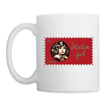 Detektiv Girl und Rätsel im Hollywood der 60er - Tasse - Weiß - Links