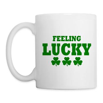 feeling lucky - Tasse - Weiß - Links