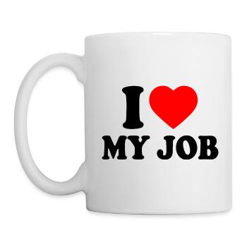 I love my job - Mug blanc - blanc - Gauche