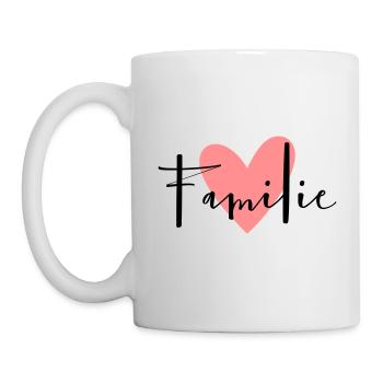 Family Heart Love Motto Friendship - Mug - white - Left