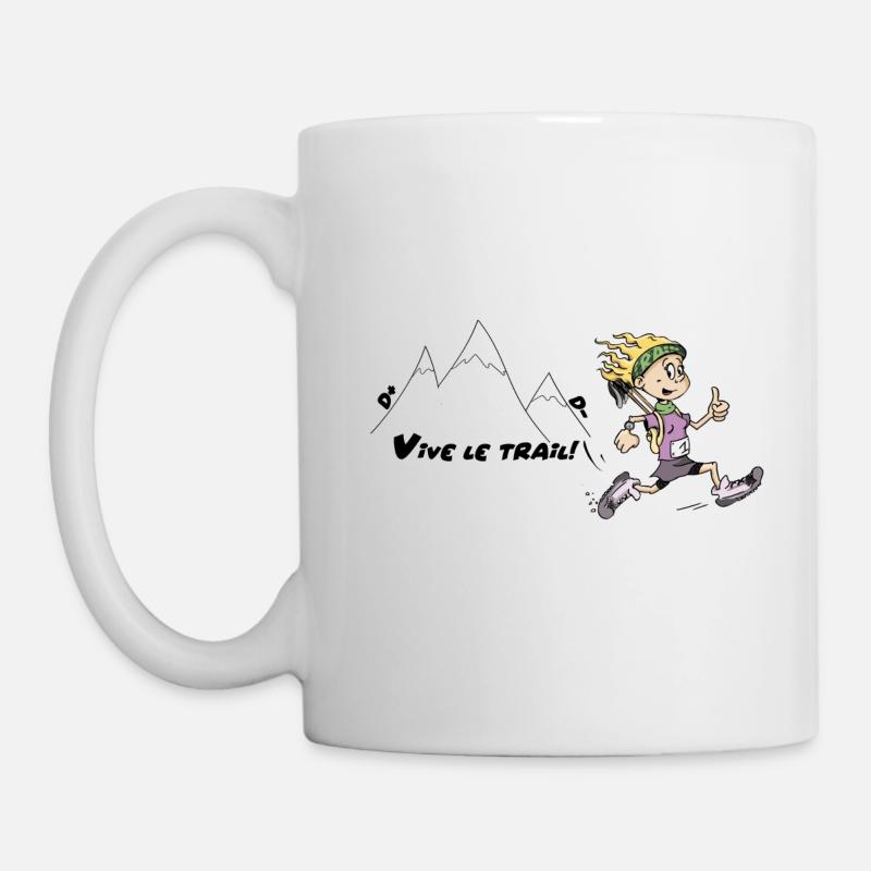vive le trail running - Mug blanc - blanc