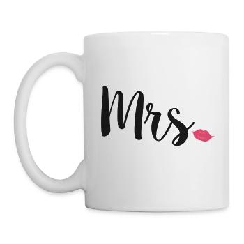 Newlyweds Mrs Lips Typography Wife - Mug - white - Left