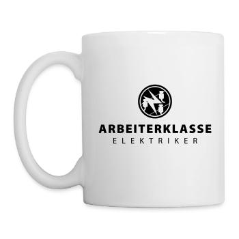 Arbeiterklasse Elektriker mit Zunftzeichen - Tasse - Weiß - Links
