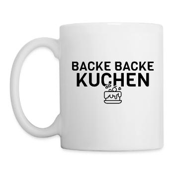Backe backe Kuchen | Sprüche Bäckerin Bäcker Hobby - Tasse - Weiß - Links