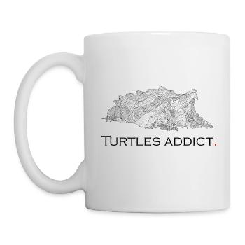 Schildkröten süchtig - Tasse - Weiß - Links