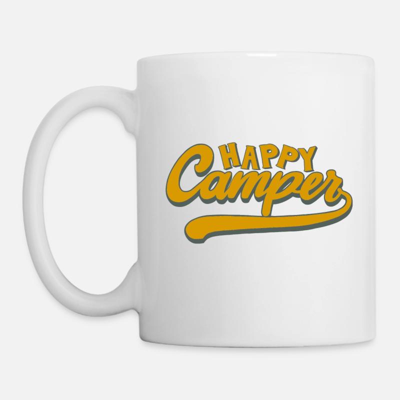 Camper Spruch Happy Camper - Tasse - Weiß