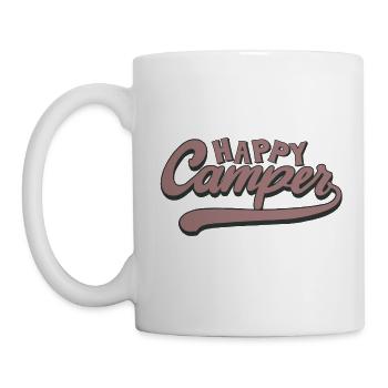 Camperspruch Happy Camper - Tasse - Weiß - Links