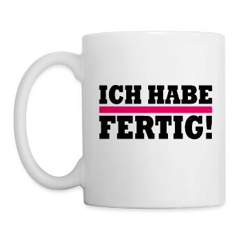 Ich habe fertig - Tasse - Weiß - Links