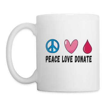 Paix, Amour, Donner du sang - Mug blanc - blanc - Gauche