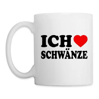 Ich liebe schwänze - Tasse - Weiß - Links