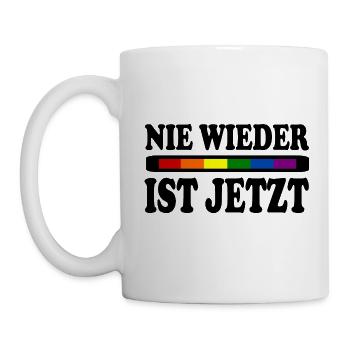 Nie wieder ist jetzt - Tasse - Weiß - Links