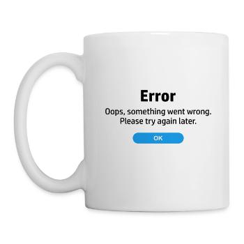 Error something went wrong. Please try again later - Mug - white - Left