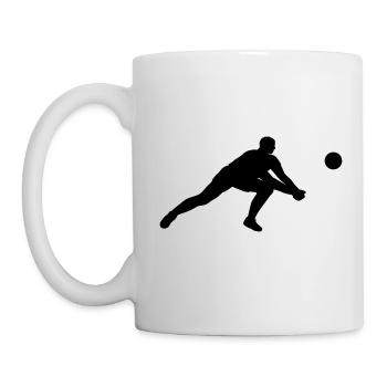 Black silhouette of a volleyball player - Mug - white - Left