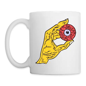 Coole Hand Auge Design by Milaino - Tasse - Weiß - Links