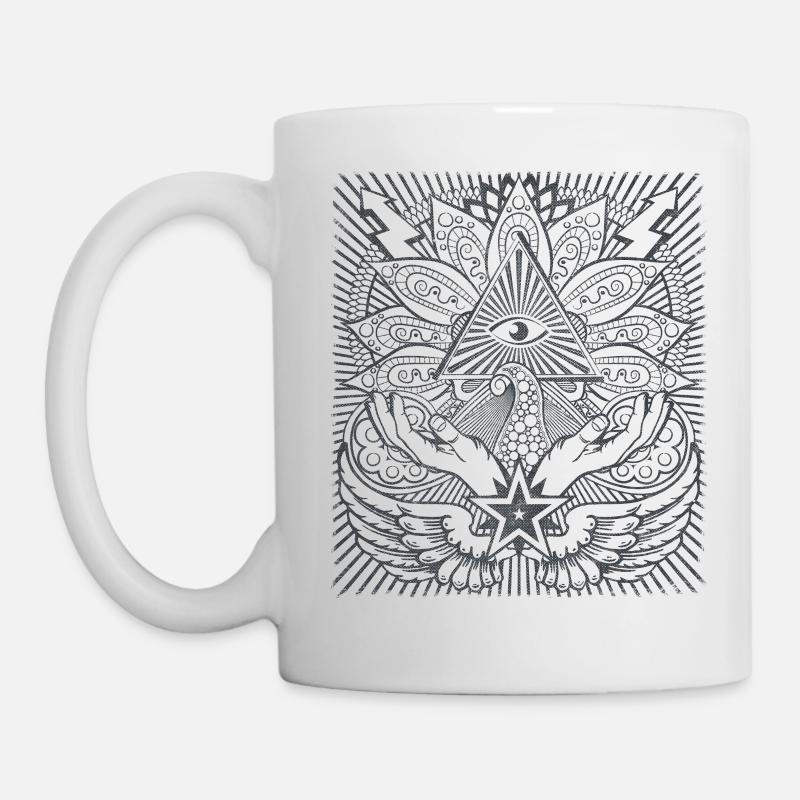 Illuminati Pyramide Auge - Tasse - Weiß